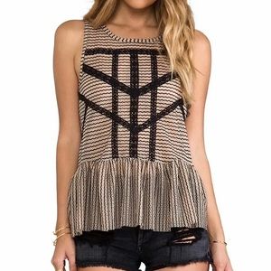 Free People crochet peplum tank